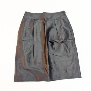 Magaschoni Black Silk Pleated Pencil Skirt Size 8